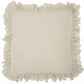24" Beige Pillow With Ruffled Edges