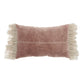 Wide Tasseled Marble Pink Lumbar Pillow