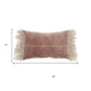 Wide Tasseled Marble Pink Lumbar Pillow