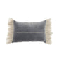 14" X 22" Steel Blue Pillow With Tassels Edges
