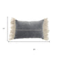 14" X 22" Steel Blue Pillow With Tassels Edges