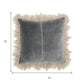 Wide Tasseled Marble Steel Blue Throw Pillow