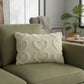 14" X 20" Off White Cotton Heart Throw Pillow