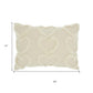 14" X 20" Off White Cotton Heart Throw Pillow