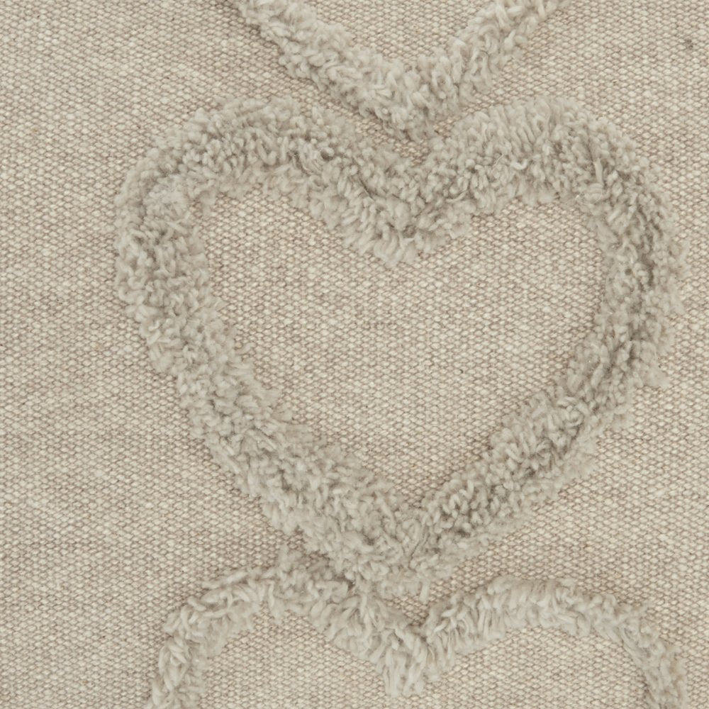 14" X 20" Gray Heart Cotton Throw Pillow