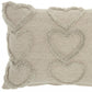 14" X 20" Gray Heart Cotton Throw Pillow