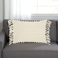 14" X 20" White Cotton Throw Pillow