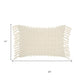 14" X 20" White Cotton Throw Pillow