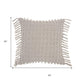 Tassel Detailed Gray Throw Pillow