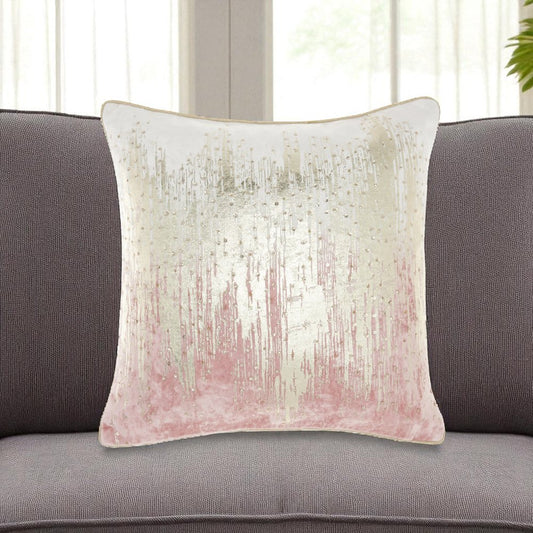 18" Pink Velvet Throw Pillow