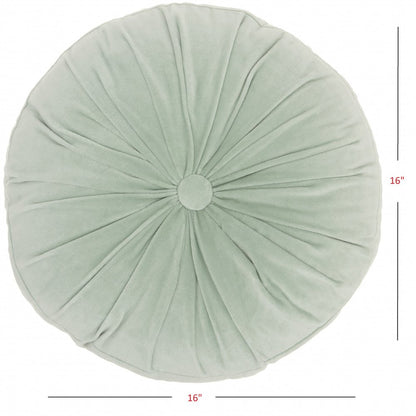 16" X 16" Mint Green Round Velvet