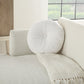 16" White Round Velvet Throw Pillow