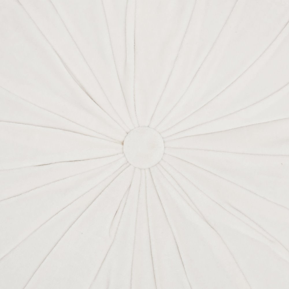 16" White Round Velvet Throw Pillow