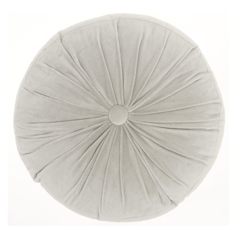 16" X 16" Light Gray Round Velvet