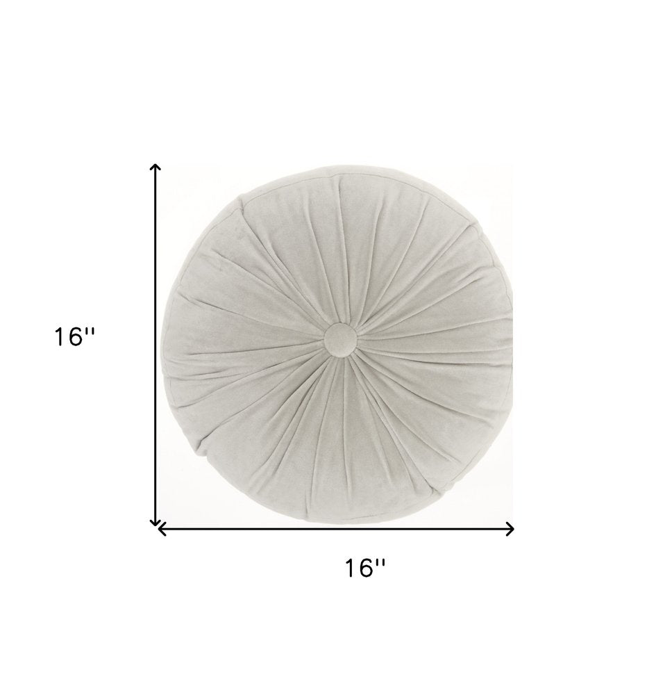 16" X 16" Light Gray Round Velvet