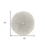 16" X 16" Light Gray Round Velvet