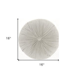 16" X 16" Light Gray Round Velvet
