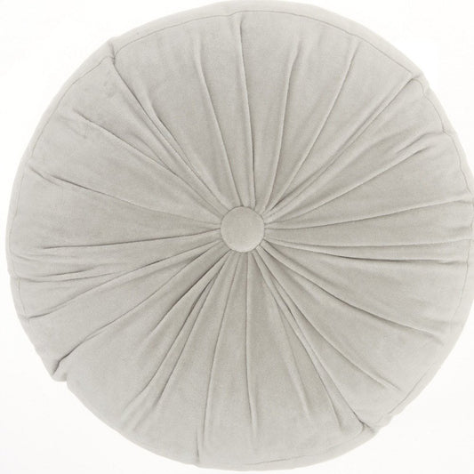 16" X 16" Light Gray Round Velvet