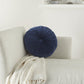 16" X 16" Dark Blue Round Velvet Throw Pillow