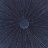 16" X 16" Dark Blue Round Velvet Throw Pillow