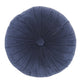16" X 16" Dark Blue Round Velvet Throw Pillow