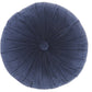 16" X 16" Dark Blue Round Velvet Throw Pillow
