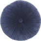 16" X 16" Dark Blue Round Velvet Throw Pillow