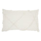 White Abstract  Shaggy Detail Lumbar Pillow