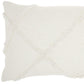White Abstract  Shaggy Detail Lumbar Pillow