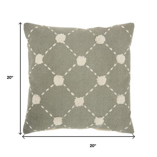Glamorous Handcrafted Sage Accent Throw Pillow