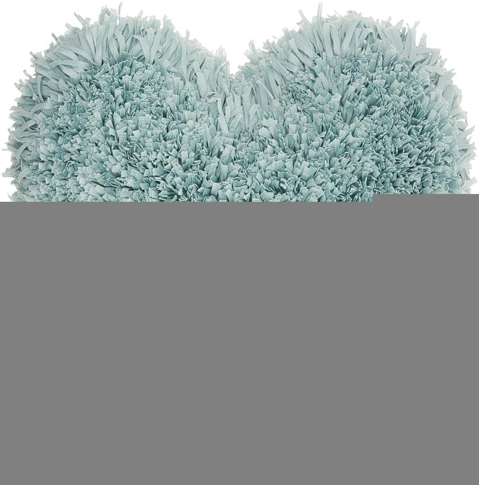 Heart Shaped Celadon Shag Accent Pillow