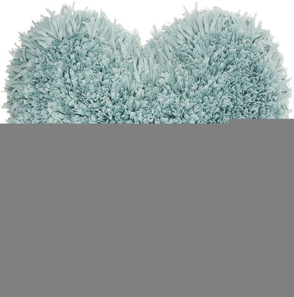 Heart Shaped Celadon Shag Accent Pillow