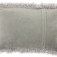 Pale Gray Knubby Plush Lumbar Throw Pillow