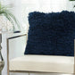 Fluffy Navy Shag Accent Throw Pillow
