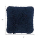 Fluffy Navy Shag Accent Throw Pillow