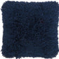 Fluffy Navy Shag Accent Throw Pillow