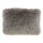 14" X 20" Slate Gray Faux Fur Throw Pillow