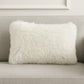 14" X 20" White Super Shaggy Throw Pillow
