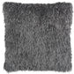 Square Charcoal Shag Throw Pillow