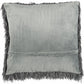 Square Charcoal Shag Throw Pillow