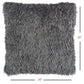 Square Charcoal Shag Throw Pillow