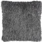 Square Charcoal Shag Throw Pillow