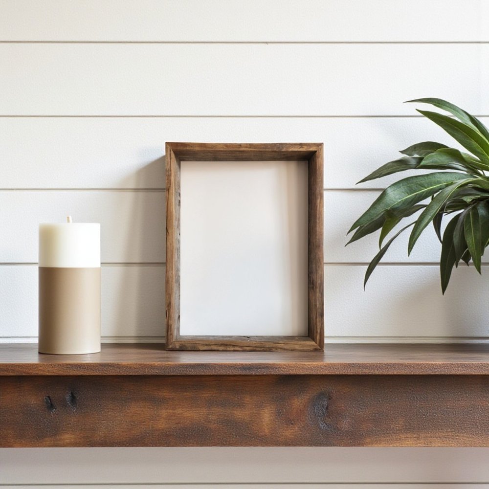 8" x 8" Gray Solid Wood Tabletop Picture Frame