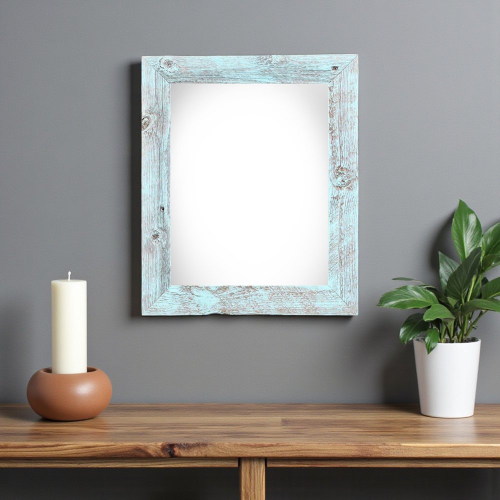 12" x 16" Blue Solid Wood Hanging Picture Frame