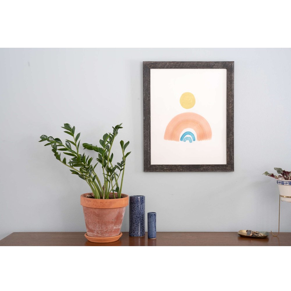 12" x 18" Black Solid Wood Hanging Picture Frame