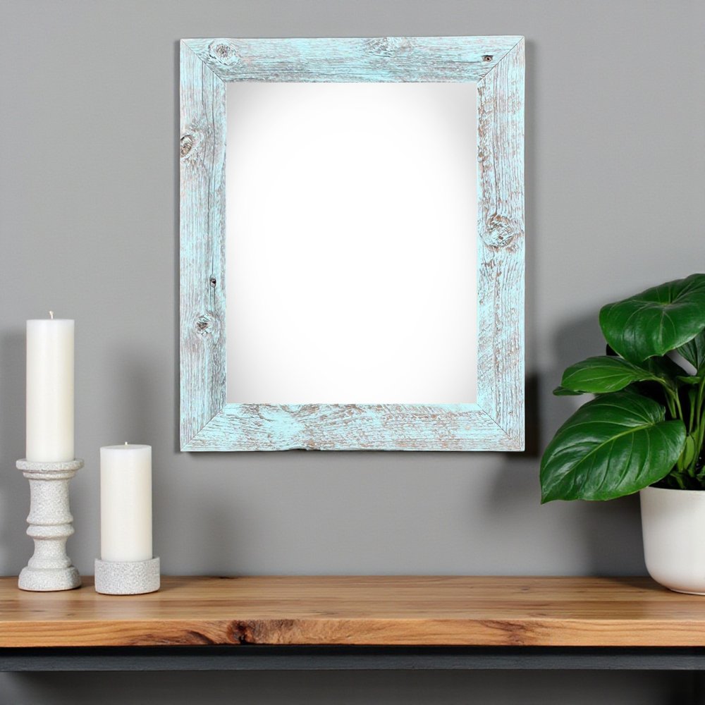 14" x 18" Blue Solid Wood Hanging Picture Frame