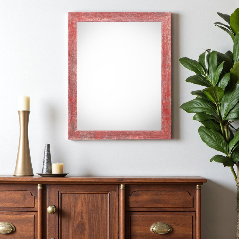 14" x 18" Red Solid Wood Hanging Picture Frame