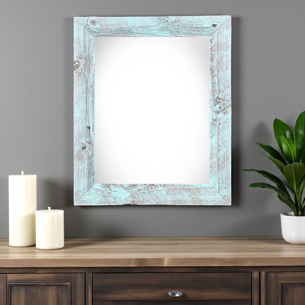 20" x 24" Blue Solid Wood Hanging Picture Frame