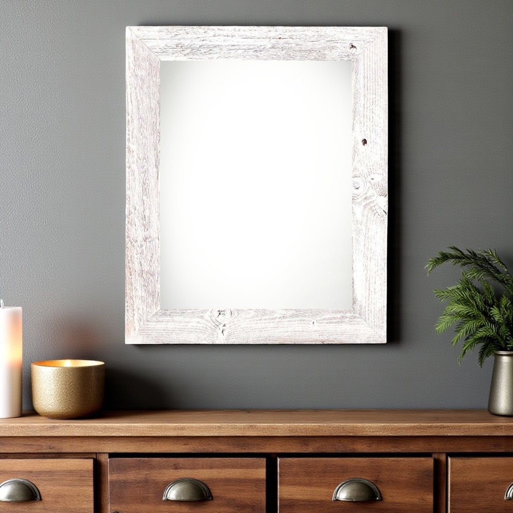 20" x 28" White Solid Wood Hanging Picture Frame