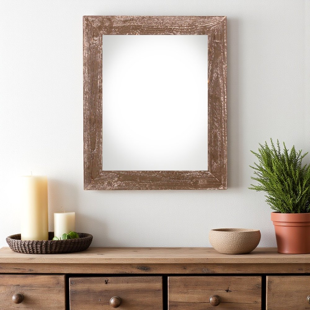 22" x 28" Brown Solid Wood Hanging Picture Frame